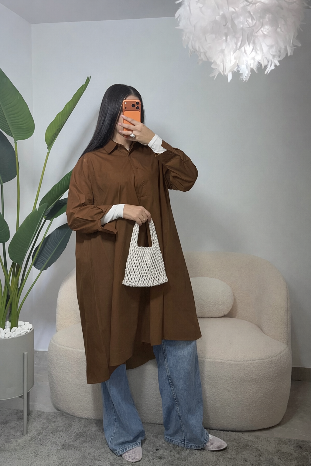 Camisa larga oversize