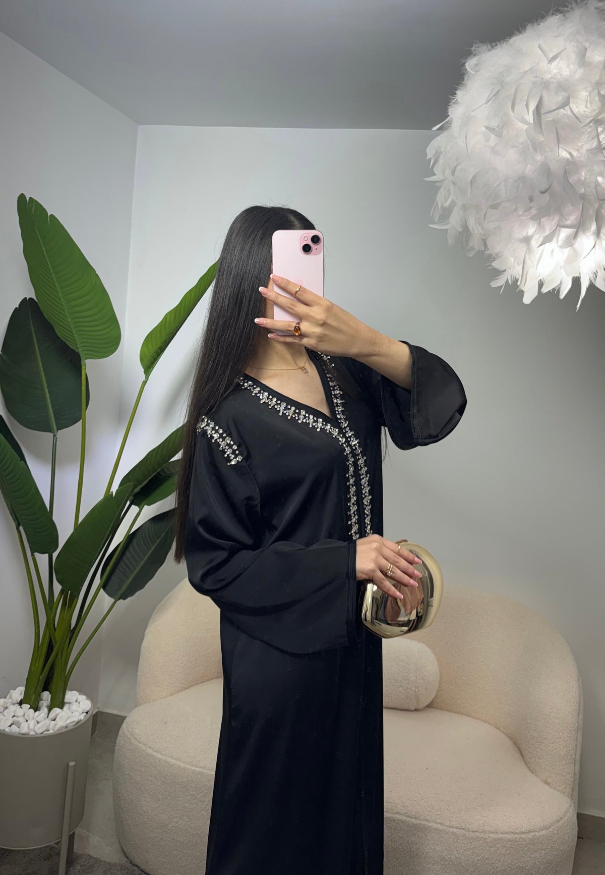Abaya con pedreria