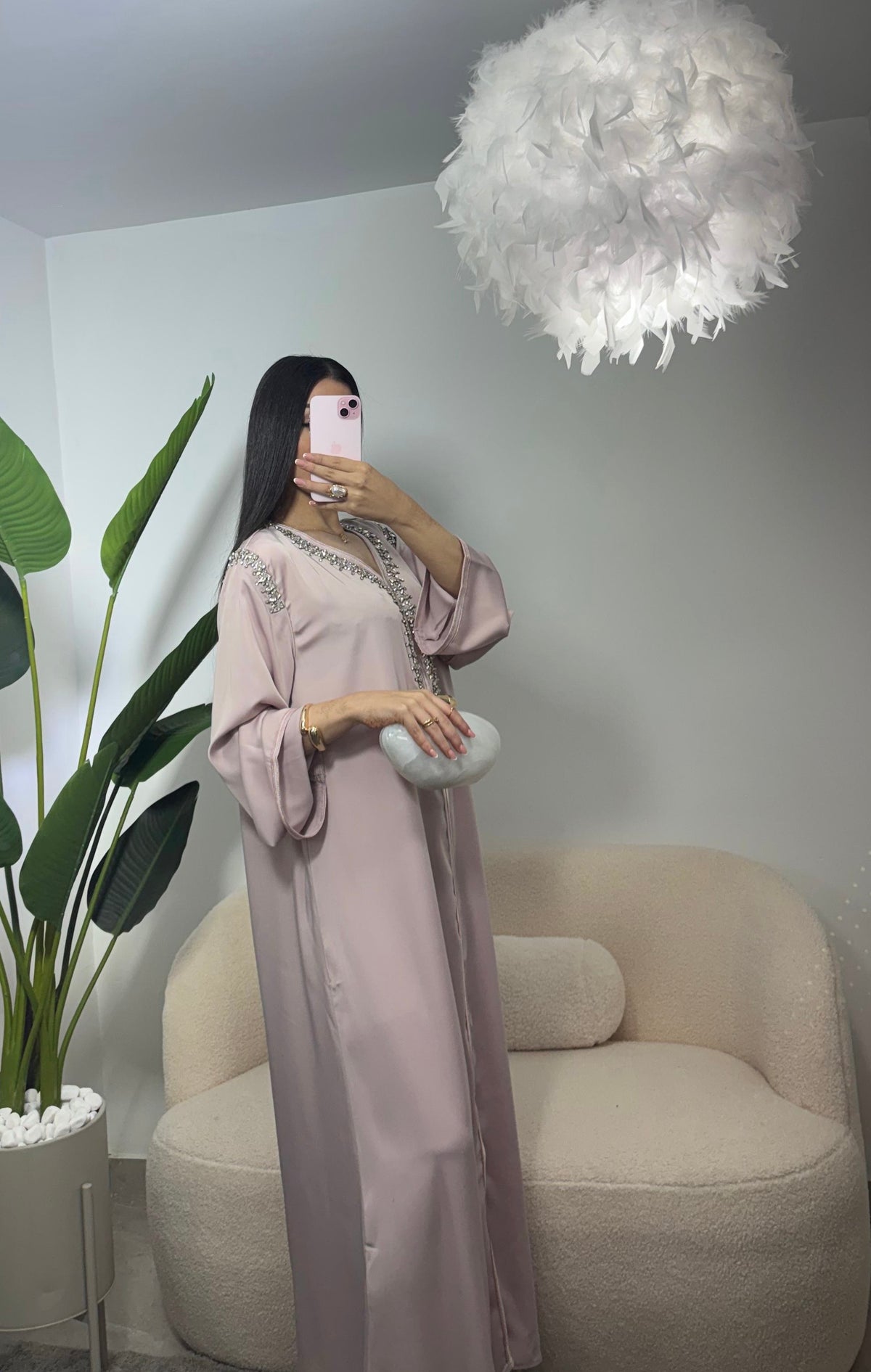 Abaya con pedreria