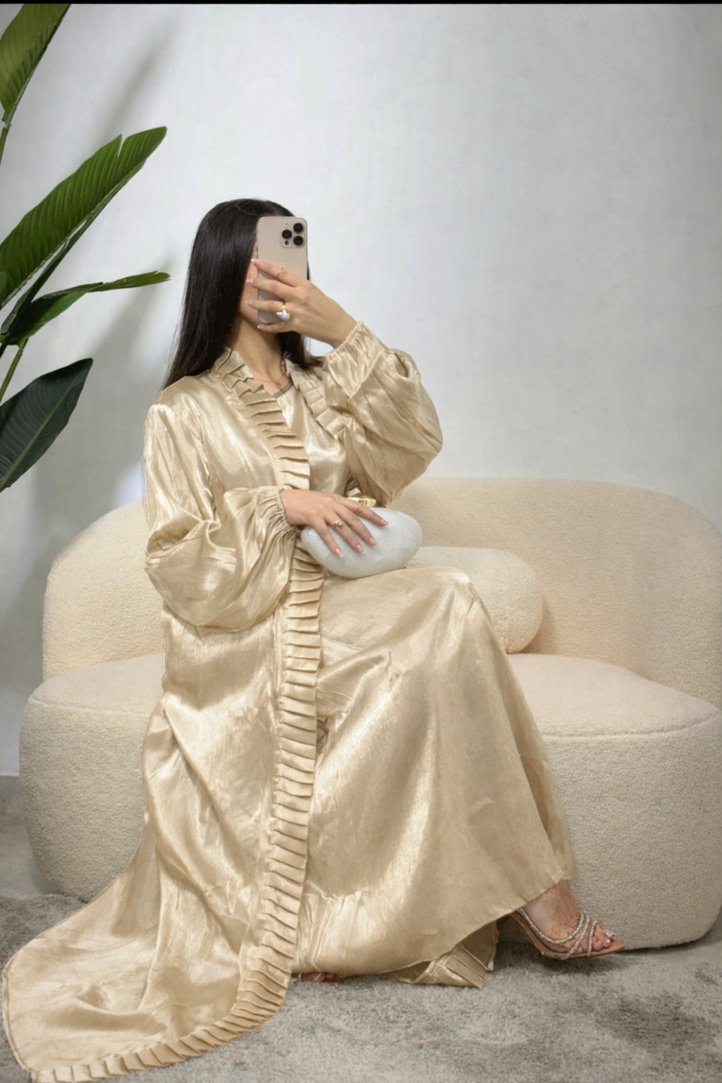 Abaya satinada dos piezas