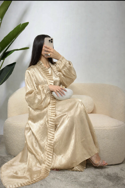 Abaya satinada dos piezas