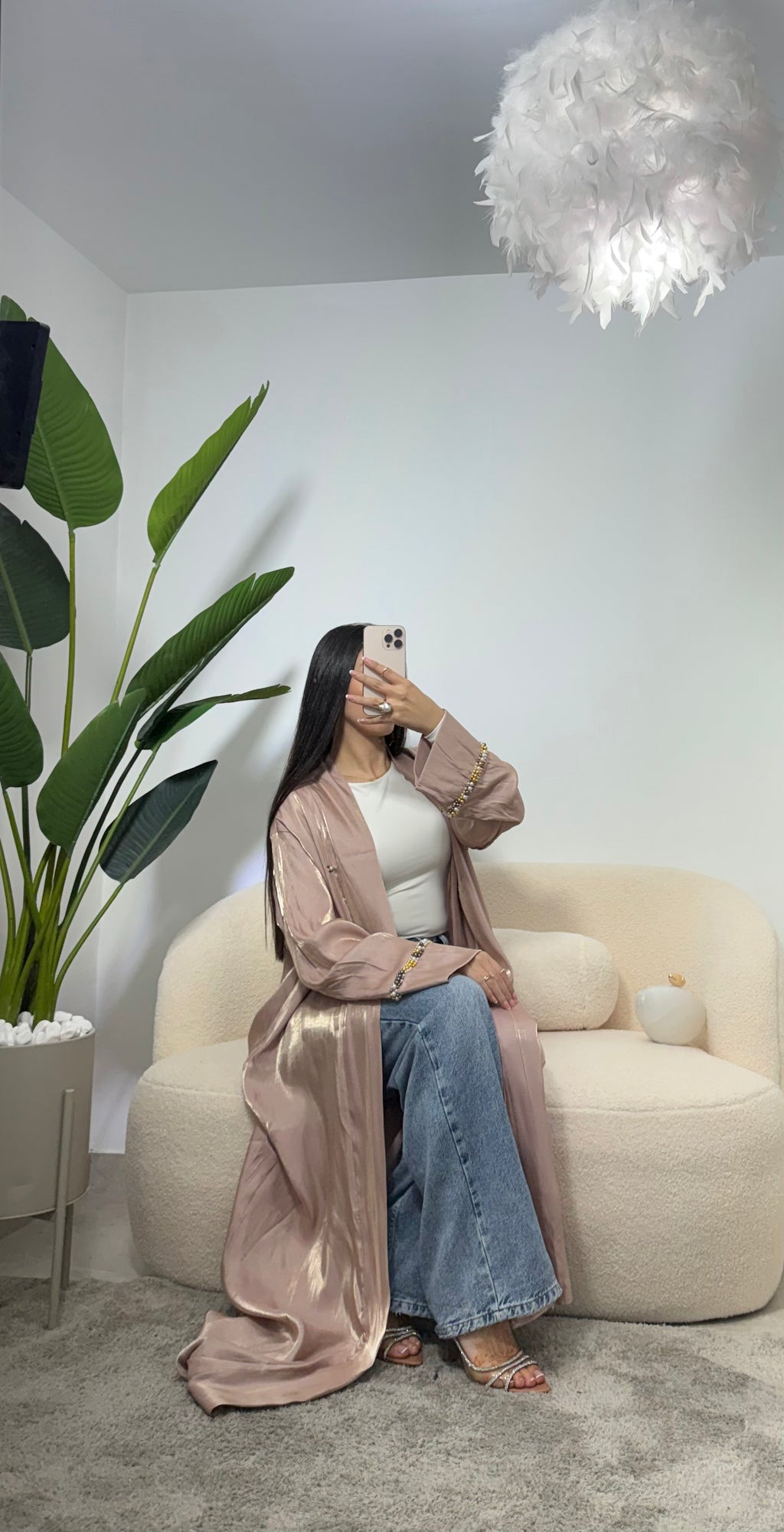 Kimono con detalles perlados