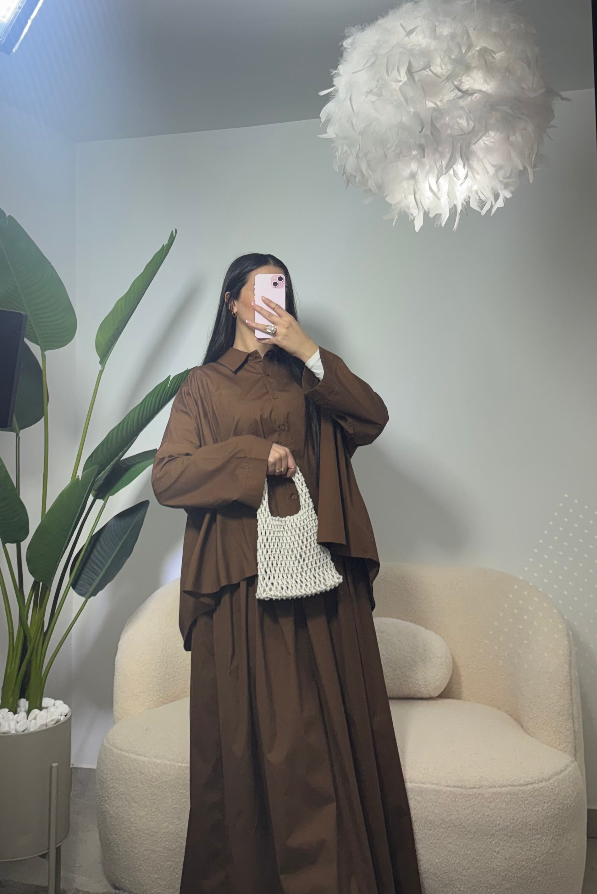 Conjunto falda y camisa larga