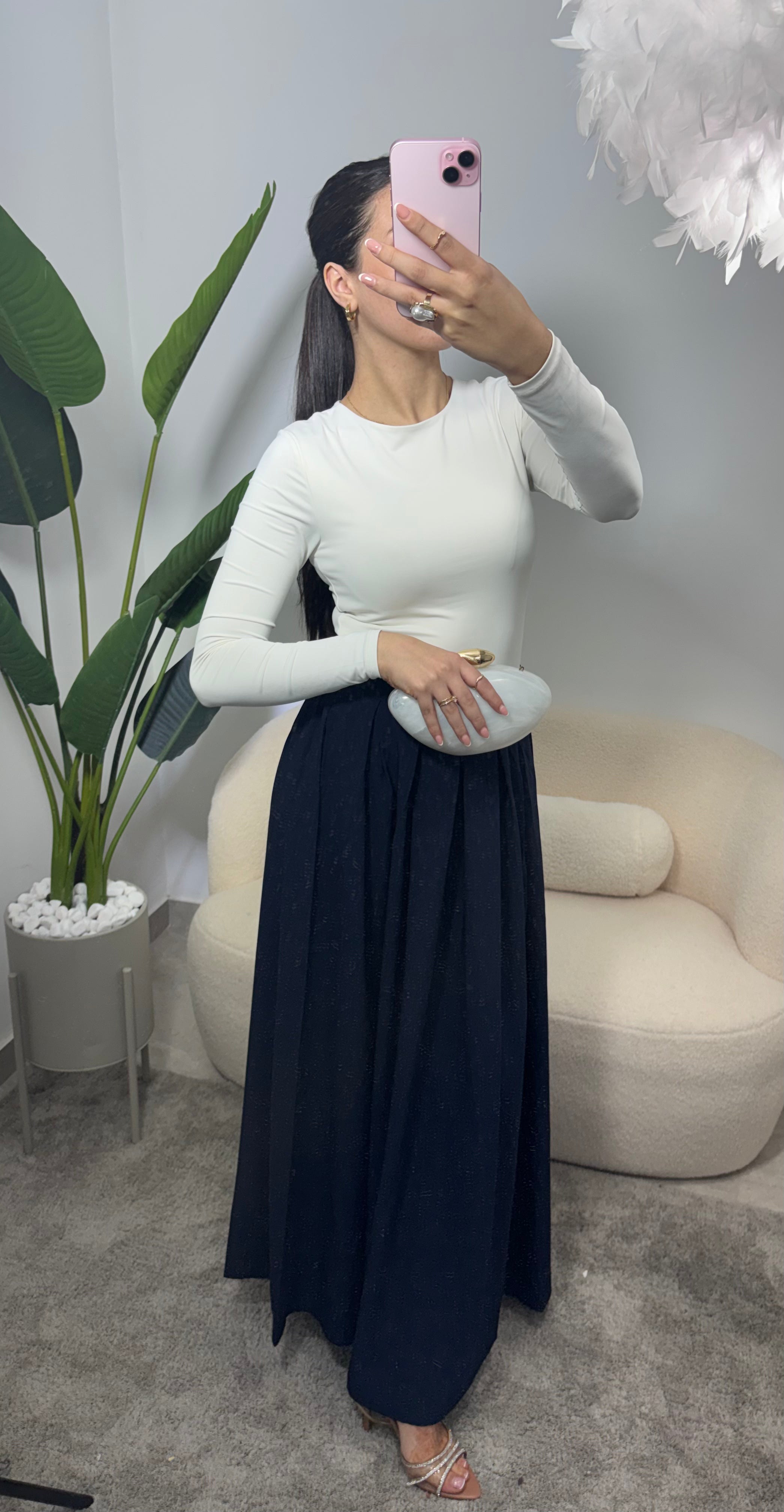 Falda con caída fluida