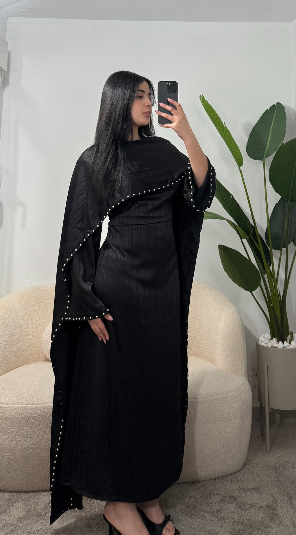 Abaya con ajuste en la cintura