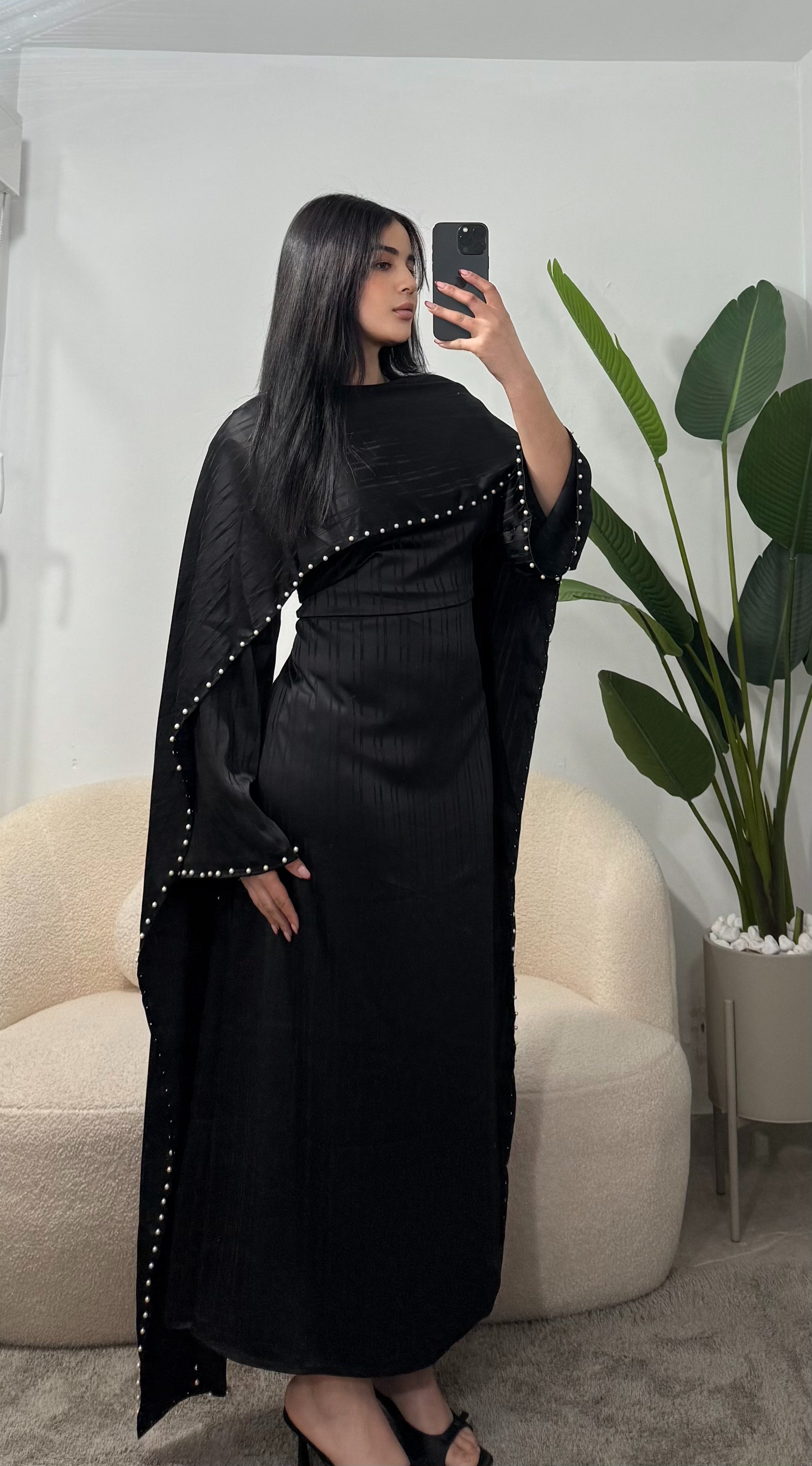 Abaya con ajuste en la cintura