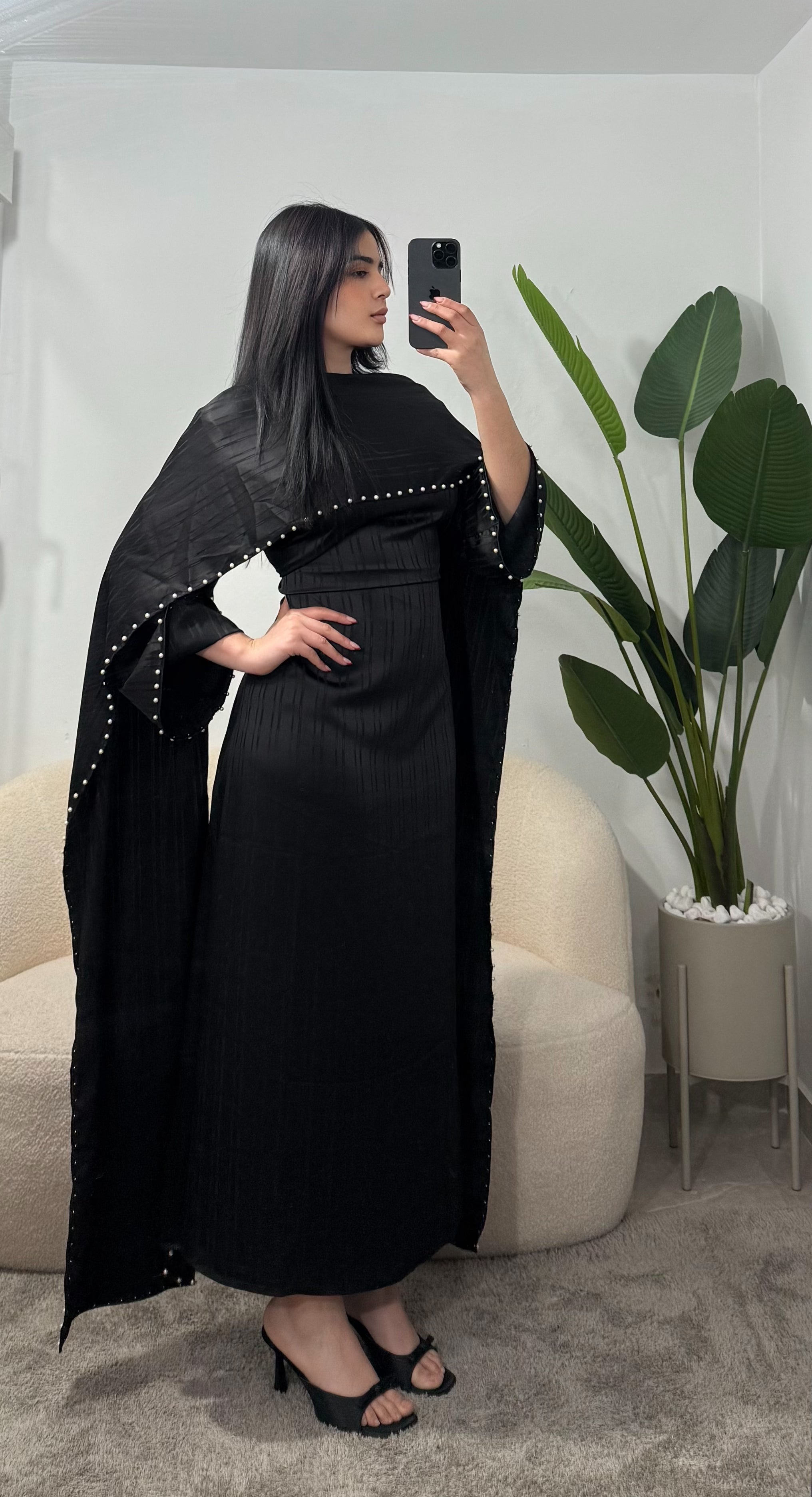 Abaya con ajuste en la cintura