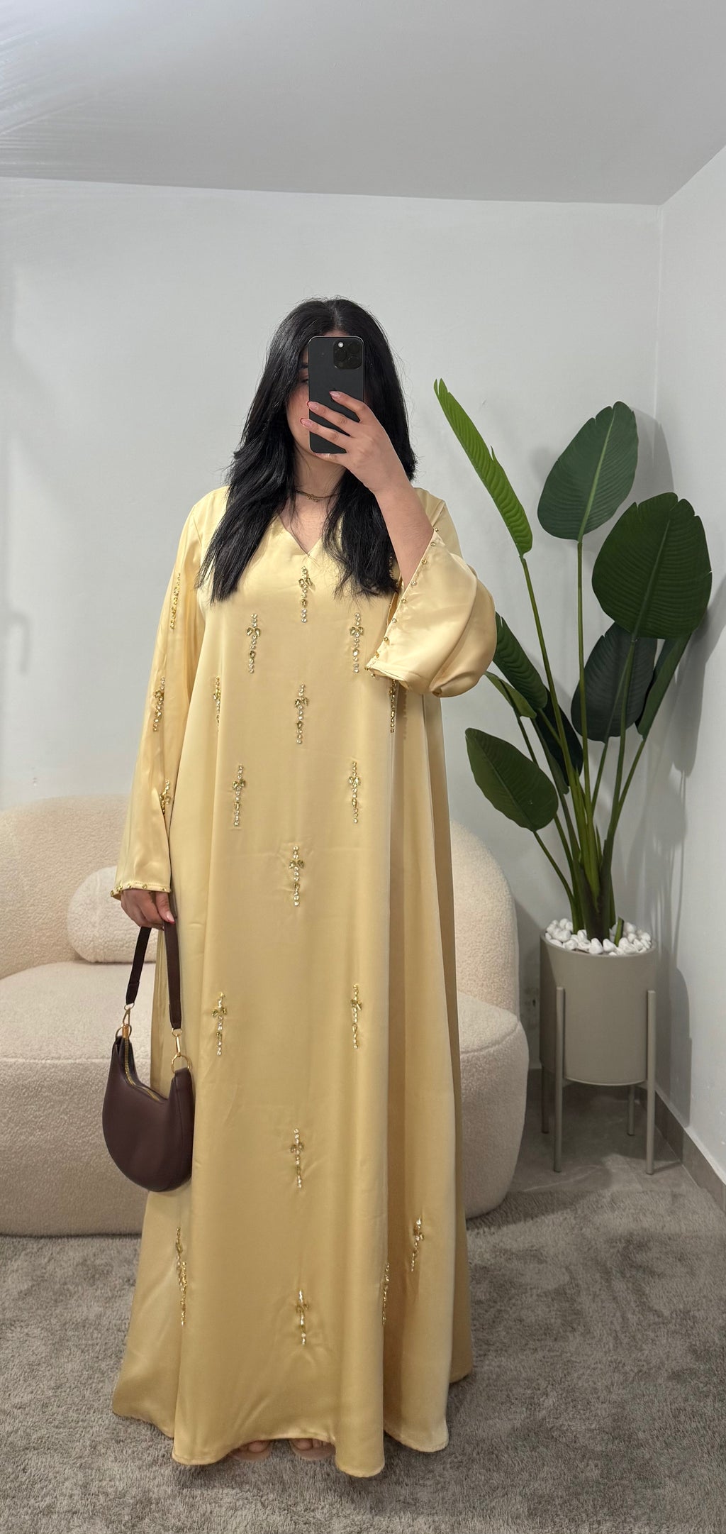 Abaya con pedreria
