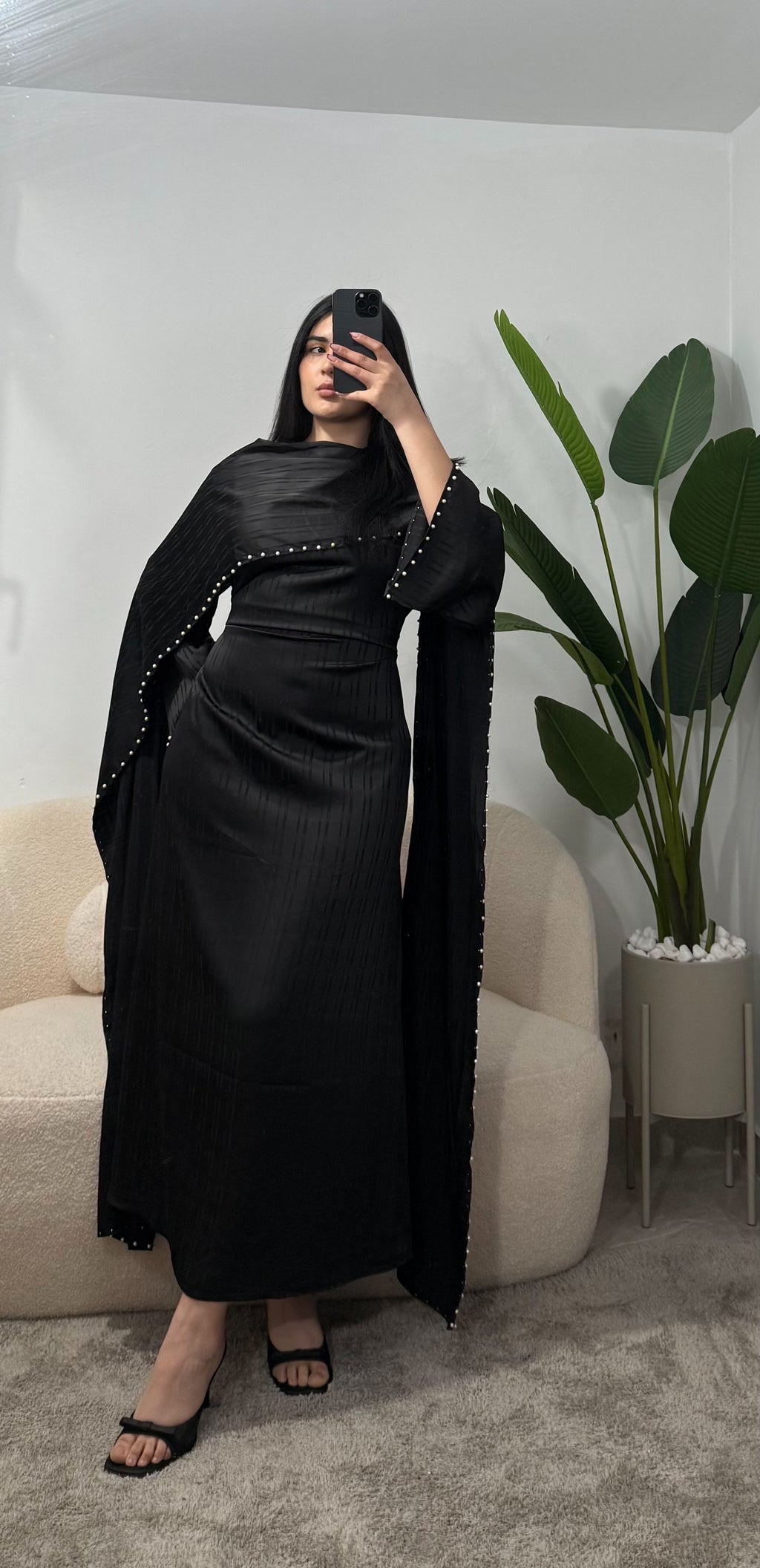 Abaya con ajuste en la cintura