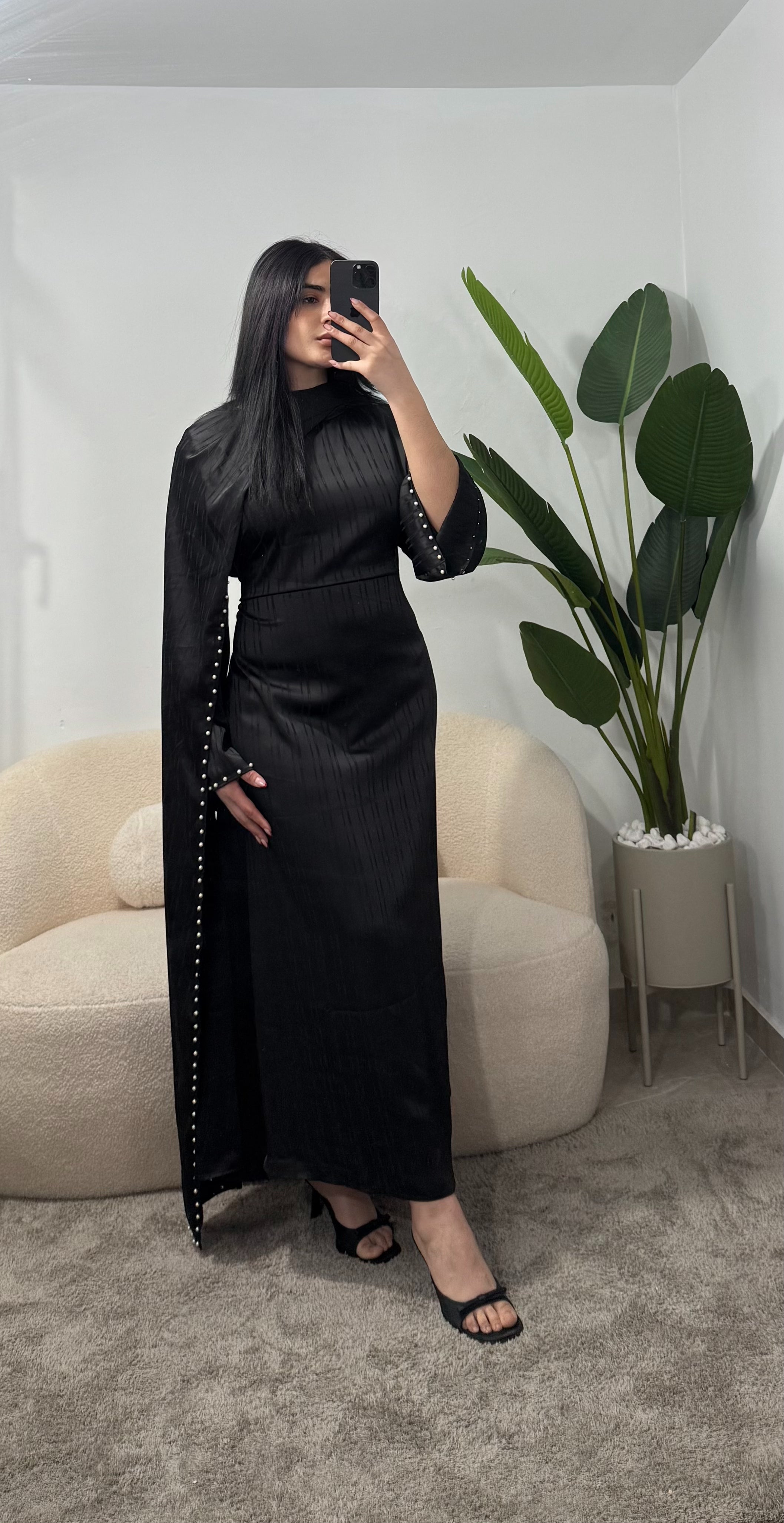 Abaya con ajuste en la cintura