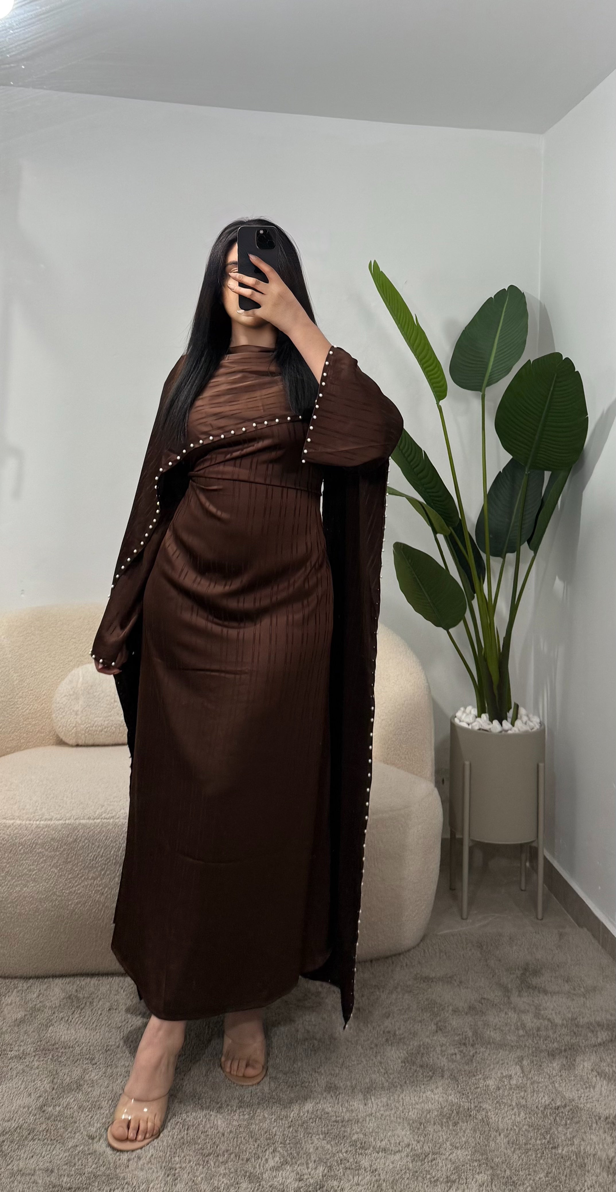 Abaya con ajuste en la cintura