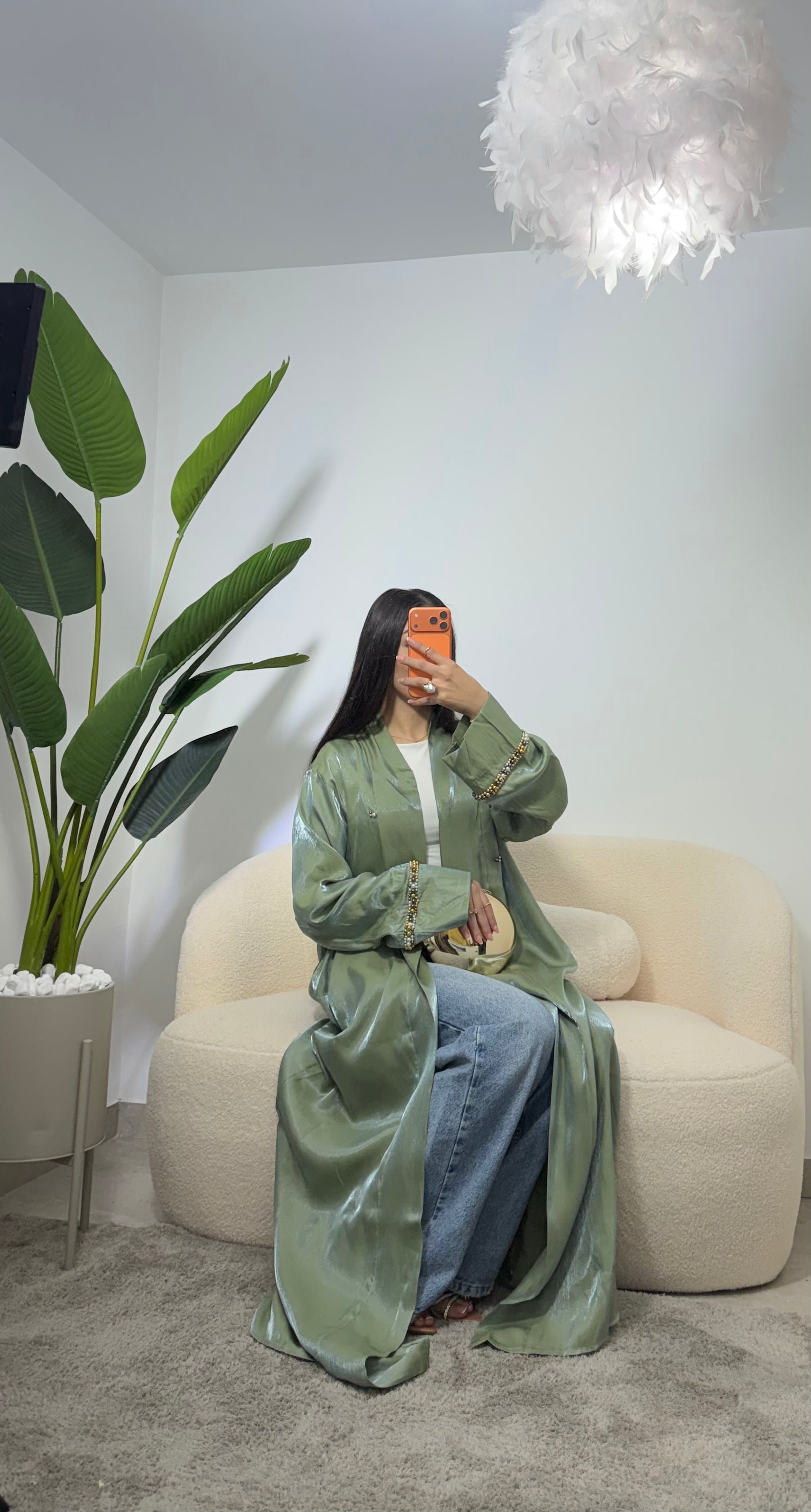 Kimono con detalles perlados