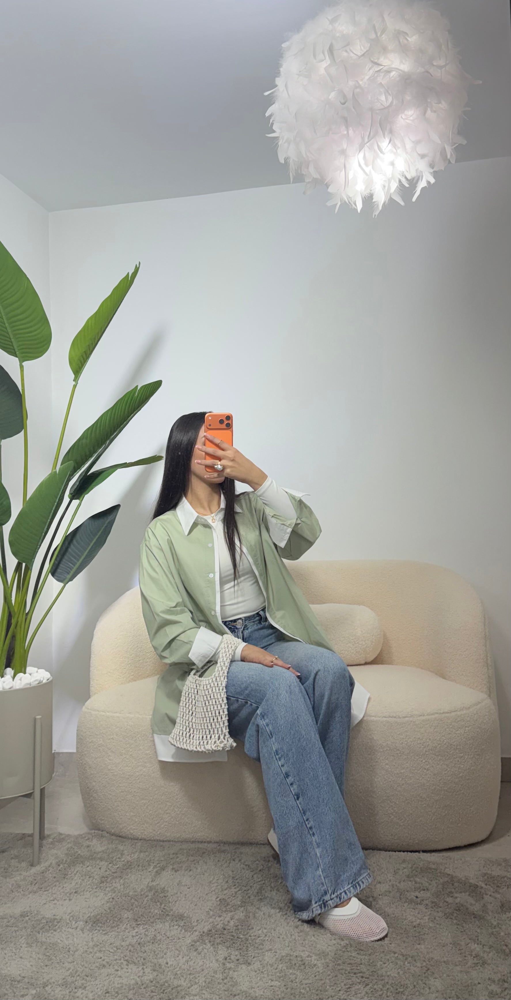 Camisa doble color larga