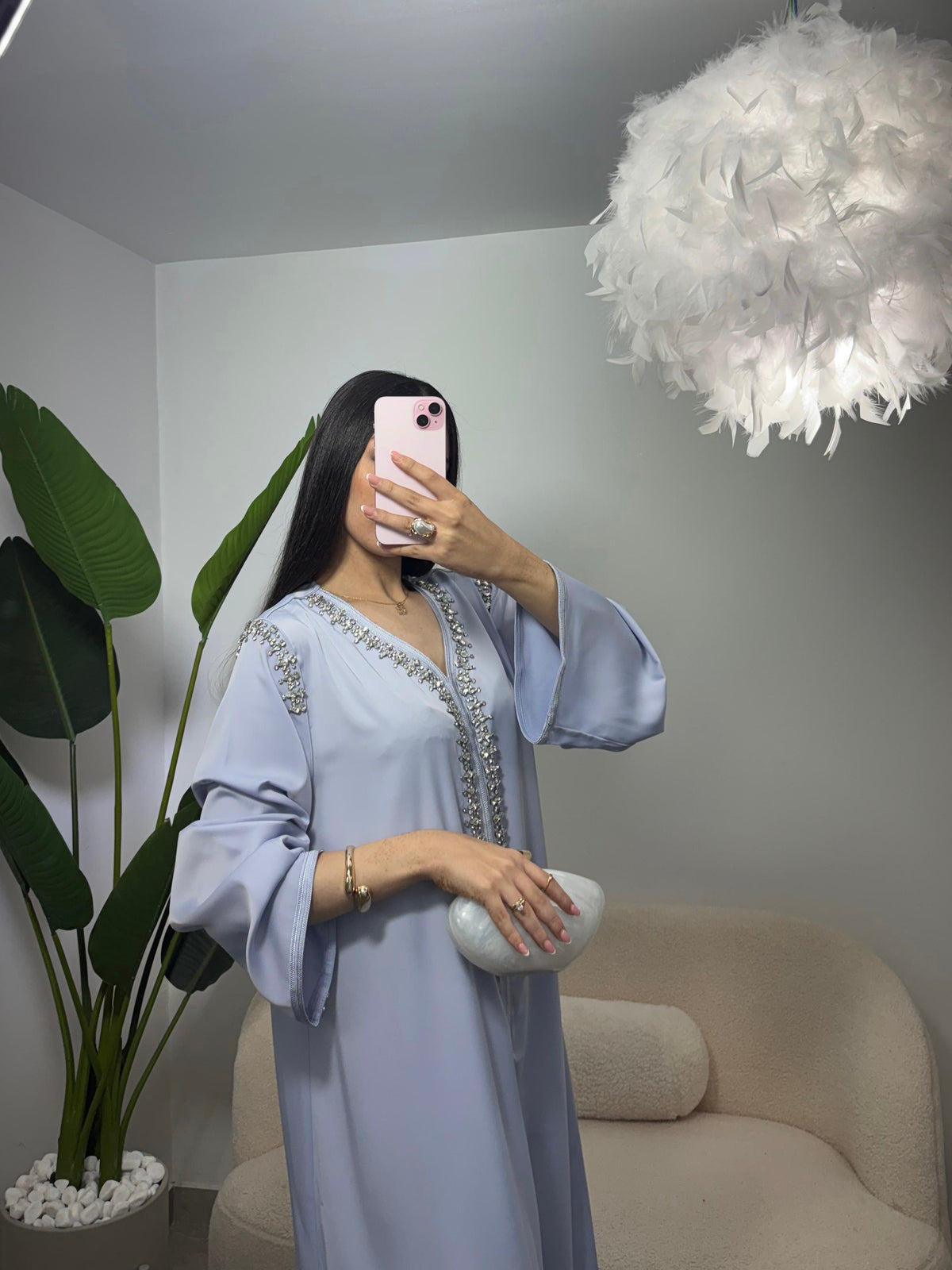 Abaya con pedreria