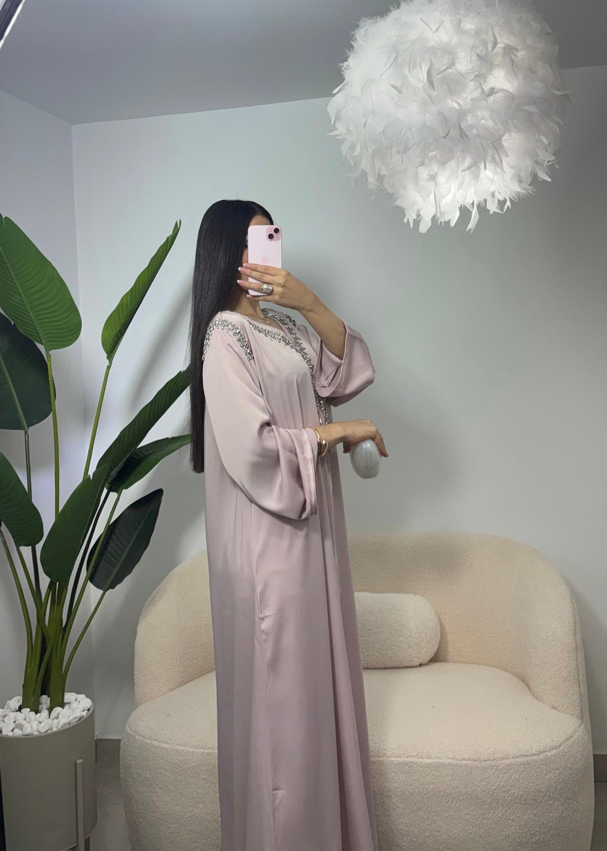 Abaya con pedreria